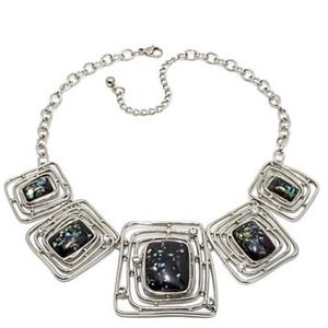 Stately Steel Stainless Enamel Collar Necklace